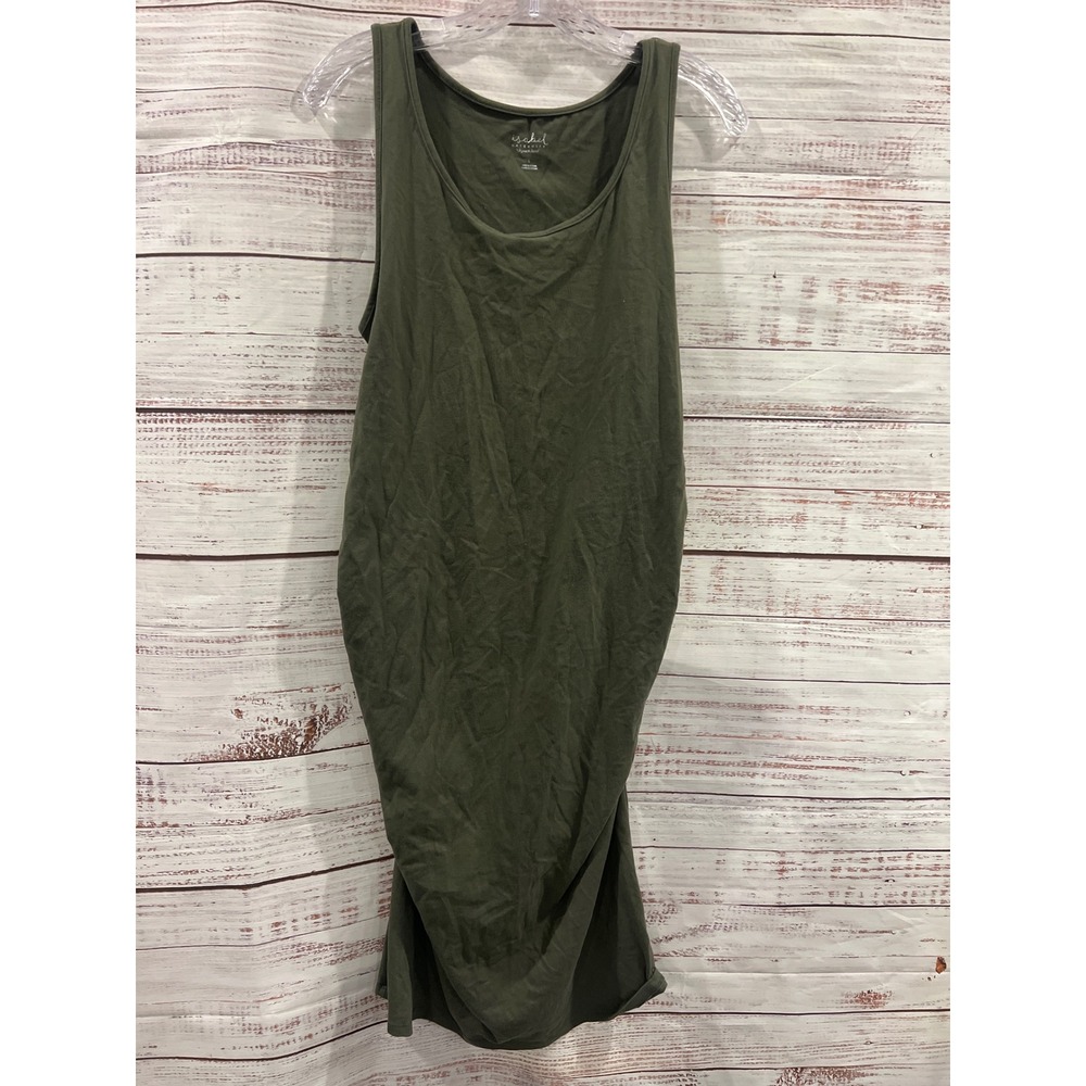 Isabel Maternity by Ingrid & Isabel Olive Green Ruched Side Tank Top Large